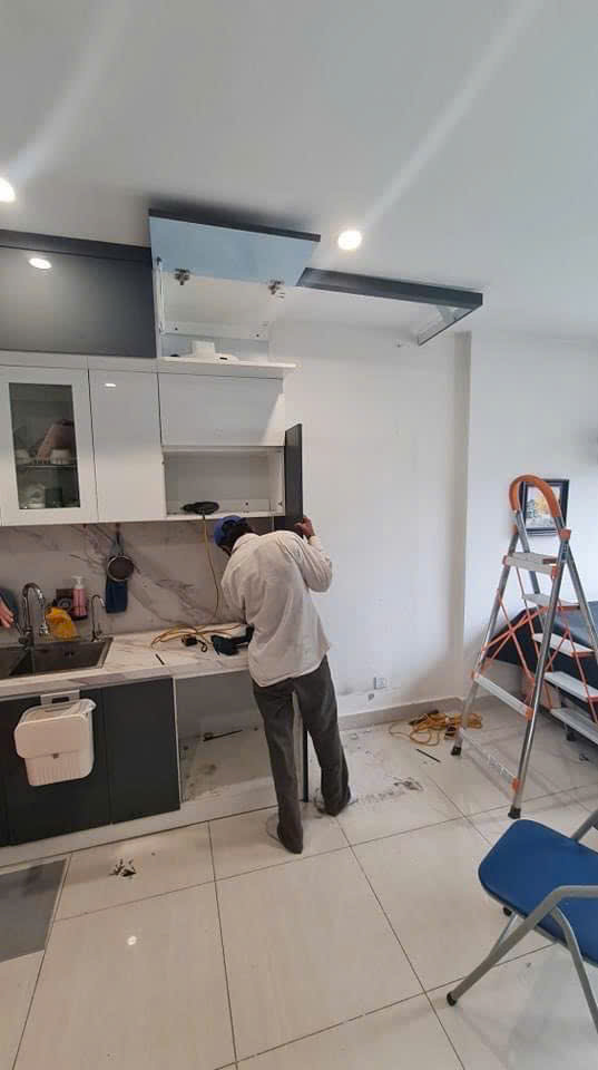 sửa tủ bếp để lắp máy rửa bát
