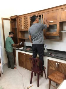 tủ bếp bi phồng nước